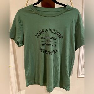Zadig & Voltaire Light Olive Logo Tee